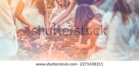 Madala with flowers and fruits, spiritual ceremony of earth. Royalty-Free Stock Photo #2371438311