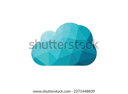 Low Poly and Solid Cloud logo design, Vector design template