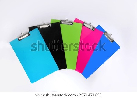 exam pad, writing pad,Stationery Tablet with clip for sheet of paper. Tablet for keeping list, list of important things to do. Cartoon vector isolated on white background,
