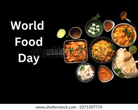 world food day concept. various and delicious foods in a black background