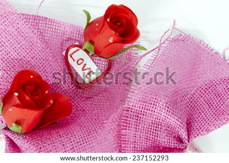 Valentines Day background with heart and roses