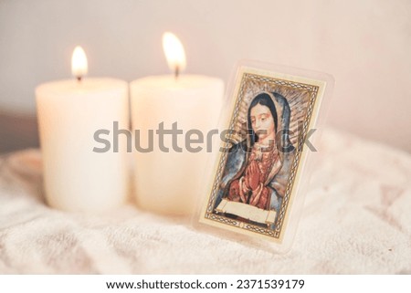 Image of our lady the virgin of guadalupe, an important religious figure in mexico. Royalty-Free Stock Photo #2371539179