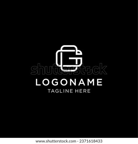 Letter OG or GO initial with simple line logo concept vector icon