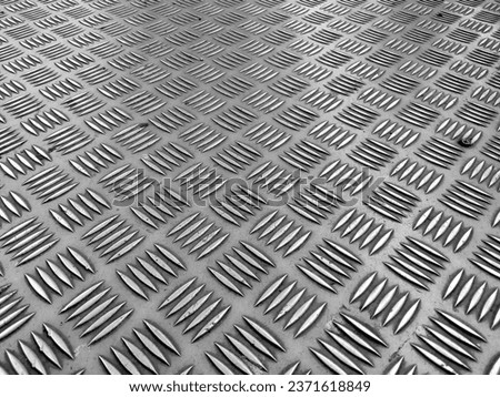 Seamless Metal Floor Plate With Diamond Pattern. Metal background or steel surface