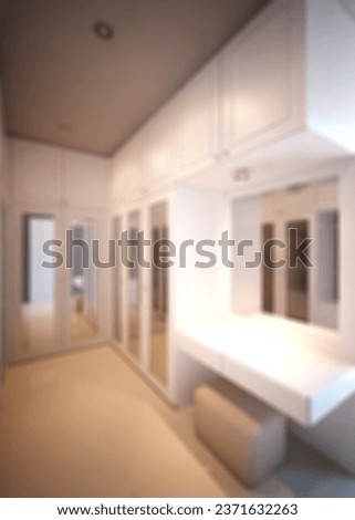 Defocused and Blur Photo of Posh and Lavish Walk In Closet Interior Design