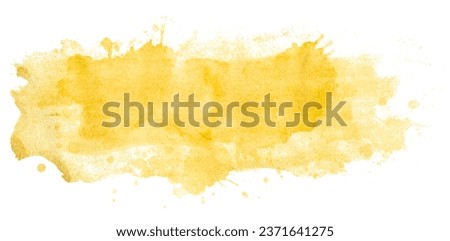 yellow watercolor background. Artistic hand paint. isolated on white background Royalty-Free Stock Photo #2371641275