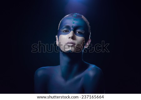 Blue body art