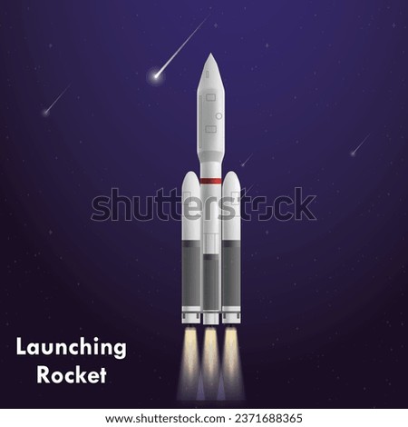 vector illustration of Rocket launch space mission background 