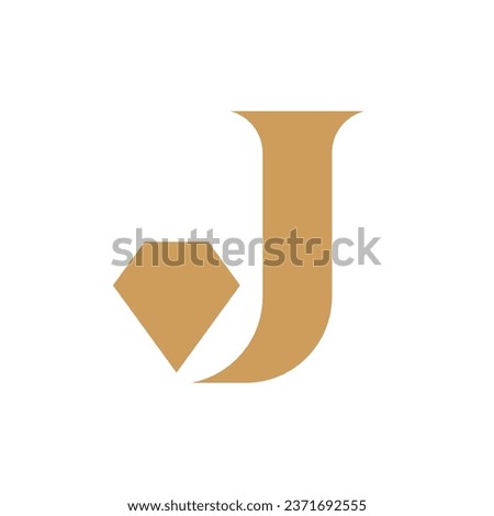 Letter J diamond simple minimal logo design