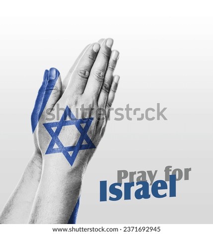 Pray for Israel, hands pray, stop terrorism Royalty-Free Stock Photo #2371692945