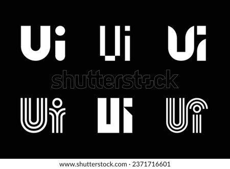 Set of letter UI logos. Abstract logos collection with letters. Geometrical abstract logos