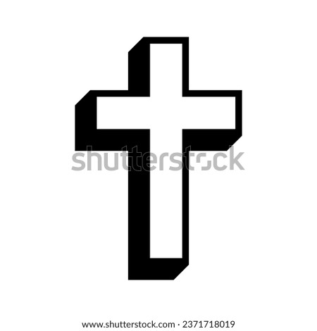 3D christian cross vector high quality illustration icon isolated on white background - Crucifix graphic representation