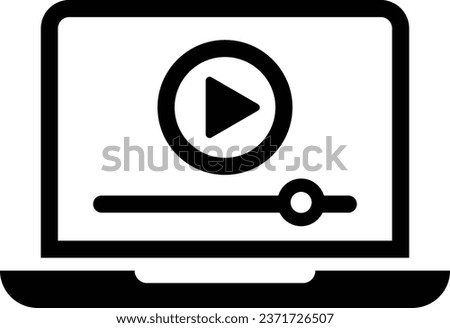 animated video icon vector, training video icon Royalty-Free Stock Photo #2371726507