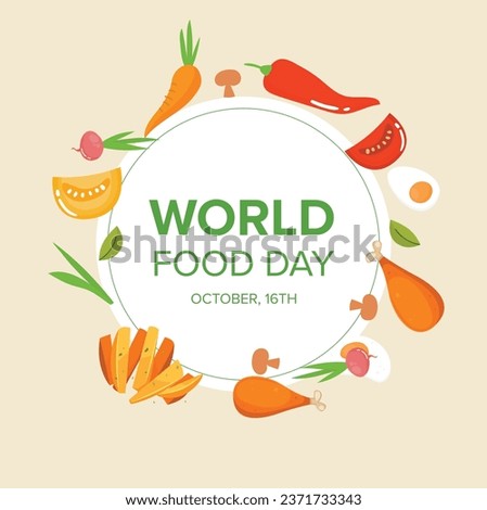WORLD FOOD DAY VECTOR BANNER. POST. BACKGROUND.