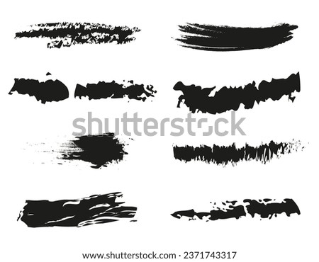 Set of vector brushes. Hand drawn collection of abstract brush strokes. Artistic brushes. EPS 10.