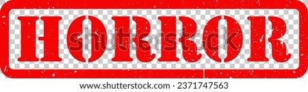 Red Horror Movie Film Rubber Stamp Grunge Texture Label Badge Sticker Vector EPS PNG Transparent No Background Clip Art Vector EPS PNG 