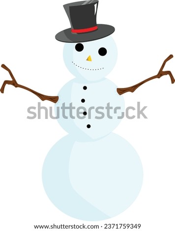 Simple Vector Art Snowman Chrismast