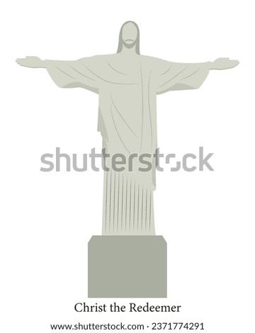 Vector illustration of Christ the Redeemer, the statue of Jesus Christ in Rio de Janeiro, Brazil