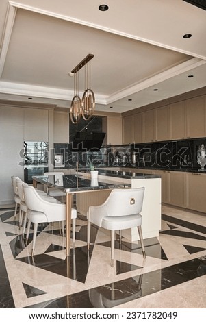 Home Decoration, Luxury life, interior design. Architecturel photography.
Perfect architecture. Living room, kitchen and general view luxury life style. Some details about design. Royalty-Free Stock Photo #2371782049