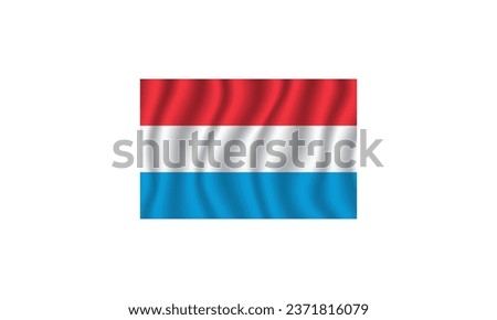 Luxembourg flag waving vector illustration Flag icon Standard color Standard size A rectangular flag Computer illustration Digital illustration.