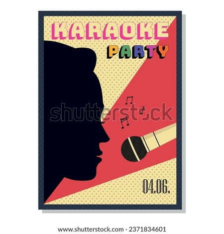 Karaoke Party Poster Icon Vector Design.