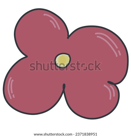 clip art of simple minimal flower isolate on white background. Hand drawing with water color. All element have high quality. This illustration is 300 dpi.