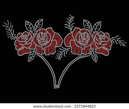 Rose Love rhinestone t-shirt design