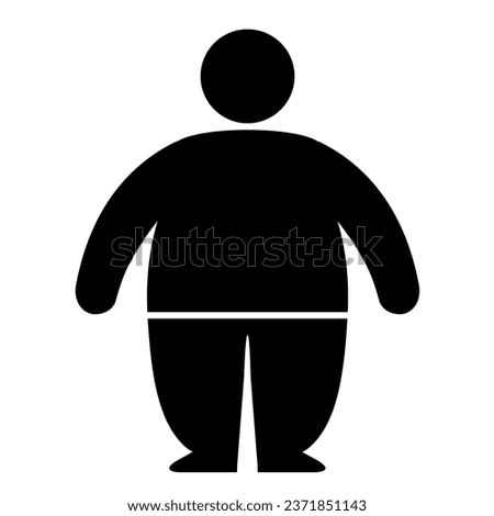 Obese person icon on white background.