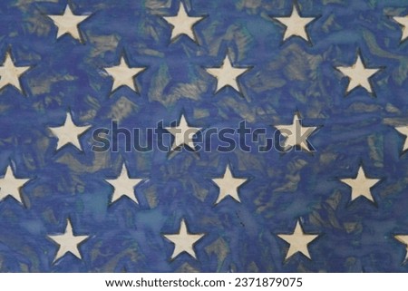 White stars on a blue background