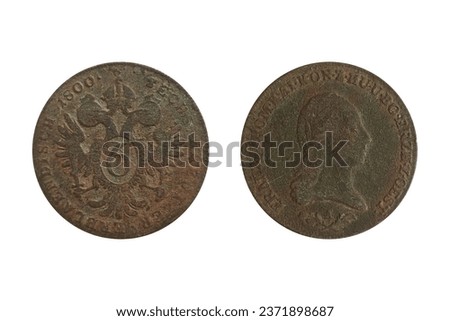 6 kreuzer 1800 A Joseph II. Coin of Austria. Obverse Royal family. Reverse Coat of arms.  Crowns