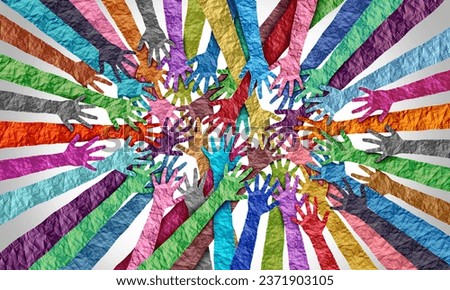 Inclusion and Belonging as an equity concept of acceptance and integration of diversity with social equality of different global cultures as diverse people in society uniting together. Royalty-Free Stock Photo #2371903105
