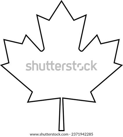 Maple leaf icon. Canada flag line vector symbol maple leaf clip art. Black maple leaf isolated on transparent background. Autumn leaf canadian logotype sign.
