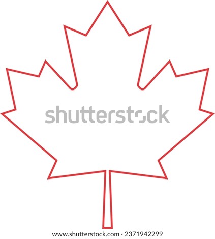 Maple leaf icon. Canada flag line vector symbol maple leaf clip art. Red maple leaf isolated on transparent background. Autumn leaf canadian logotype sign.