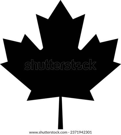 Maple leaf icon. Canada flag flat vector symbol maple leaf clip art. Black maple leaf isolated on transparent background. Autumn leaf canadian logotype sign.