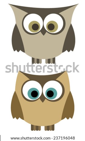 two brown owls
