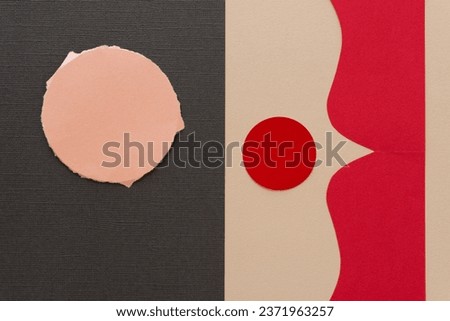 circle with torn edge on paper with other decorative elements (parenthesis forms) Royalty-Free Stock Photo #2371963257
