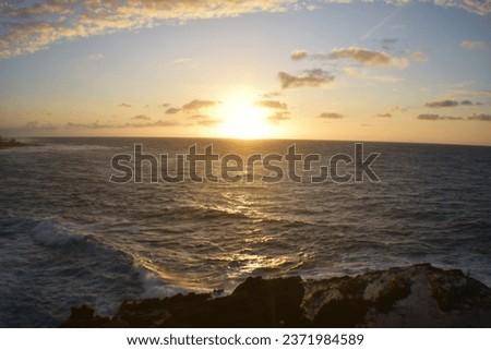 Beautiful Sunrise Off The Coast Of Oahu Hawaii 
