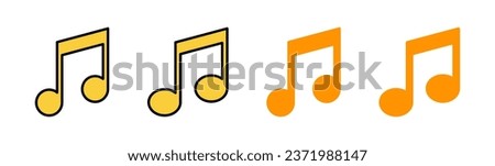 Music icon set  for web and mobile app. note music sign and symbol