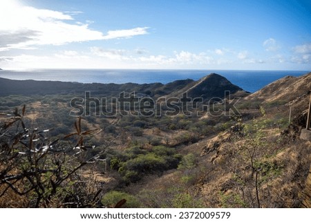 Hawaii view diamond head mountain crater