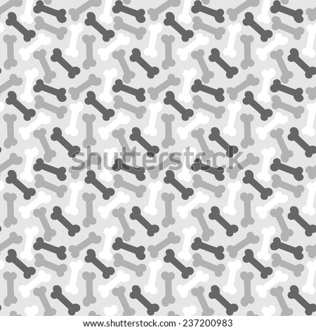 Seamless pattern with  Dog Bone in gray tones