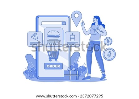 Order Online Illustration concept. A flat illustration isolated on white background