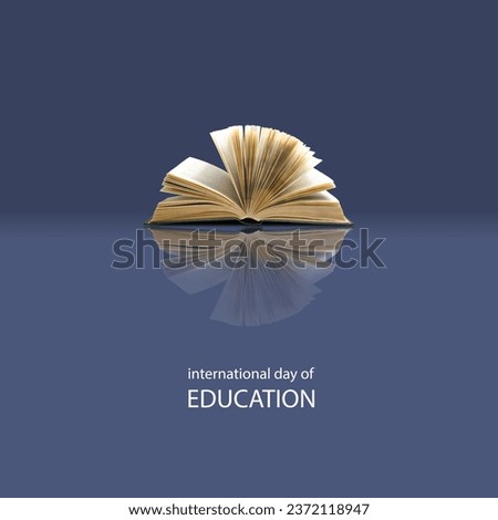 International Day of Education concept Illustration.globe shape book. Reading imagination concept for education holiday. Royalty-Free Stock Photo #2372118947