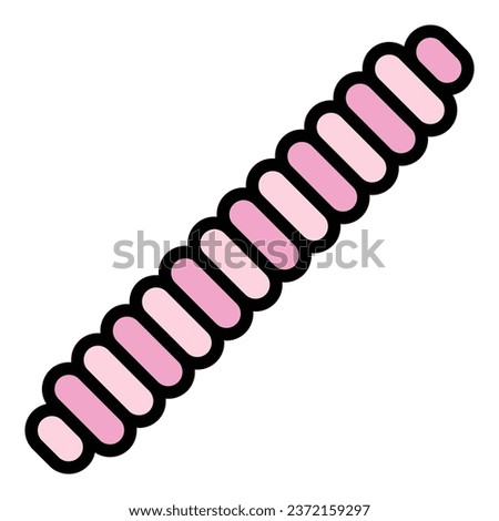 Caterpillar icon outline vector. Garden worm. Animal soil color flat