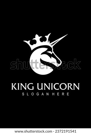  king unicorn vector logo design