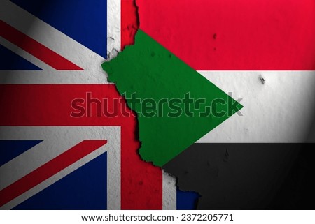 Relations between United Kingdom and sudan. United Kingdom sudan Royalty-Free Stock Photo #2372205771