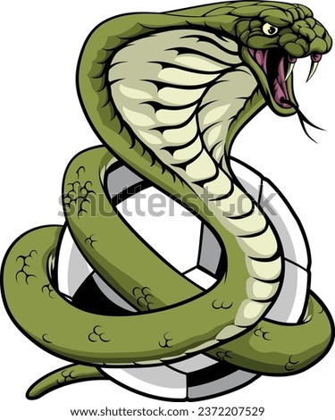 A cobra snake soccer football ball animal sports team mascot