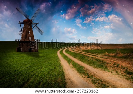 Windmill in the night.