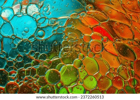 Abstract photography of Oil in water, Bubble colour full, macro photography