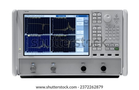 Digital oscillograph isolated on white background, power analyzer 3 phaze Royalty-Free Stock Photo #2372262879