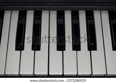 Old electric piano organ keyboard detail